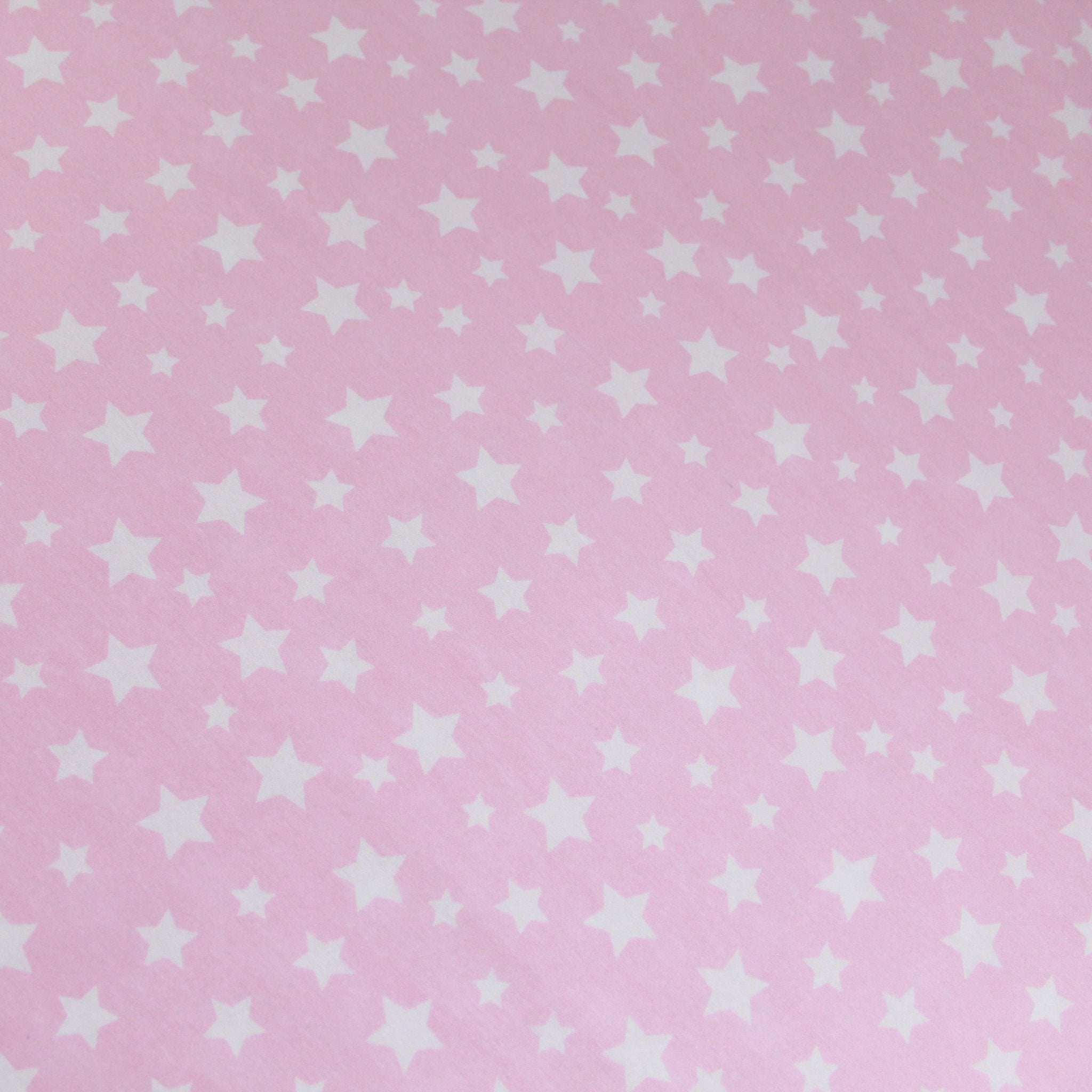 Premium Quality Super Wide Cotton Blend Sheeting "Little White Stars" 94" Wide Pink - Pound A Metre