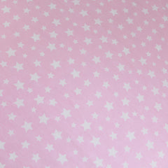 Premium Quality Super Wide Cotton Blend Sheeting "Little White Stars" 94" Wide Pink - Pound A Metre