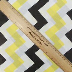 Premium Quality Super Wide Cotton Blend Sheeting "Zig Zag Stripes" 94" Wide Black & Yellow - Pound A Metre