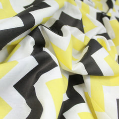 Premium Quality Super Wide Cotton Blend Sheeting "Zig Zag Stripes" 94" Wide Black & Yellow - Pound A Metre