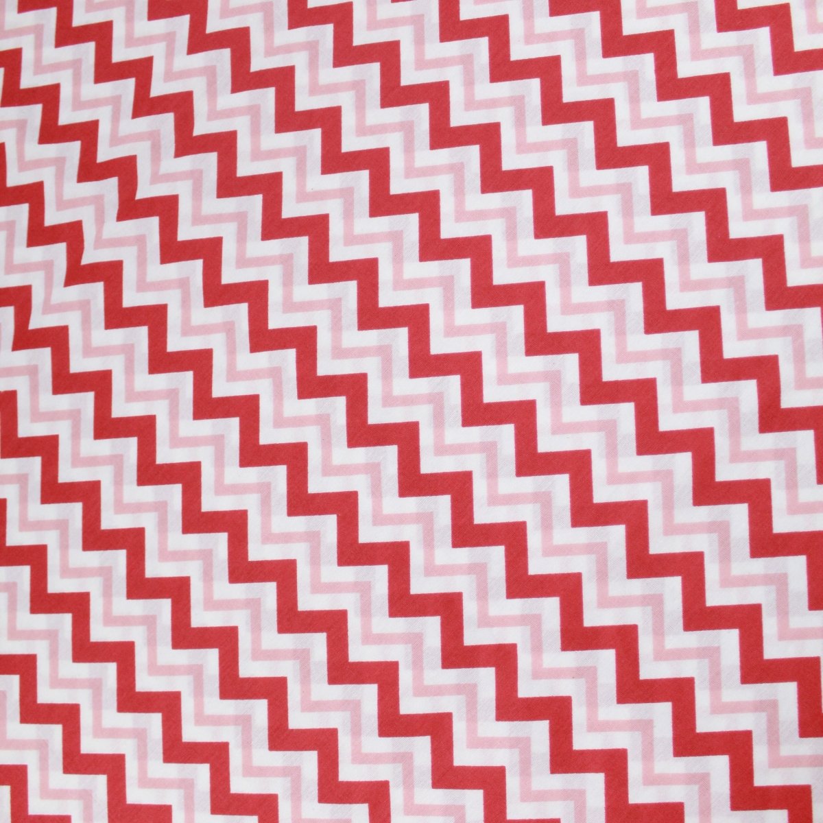 Premium Quality Super Wide Cotton Blend Sheeting "Zig Zag Stripes" 94" Wide Red - Pound A Metre