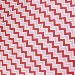 Premium Quality Super Wide Cotton Blend Sheeting "Zig Zag Stripes" 94" Wide Red - Pound A Metre