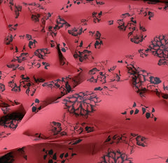 Premium Quality100% Cotton Floral Drill 55" Red - Pound A Metre