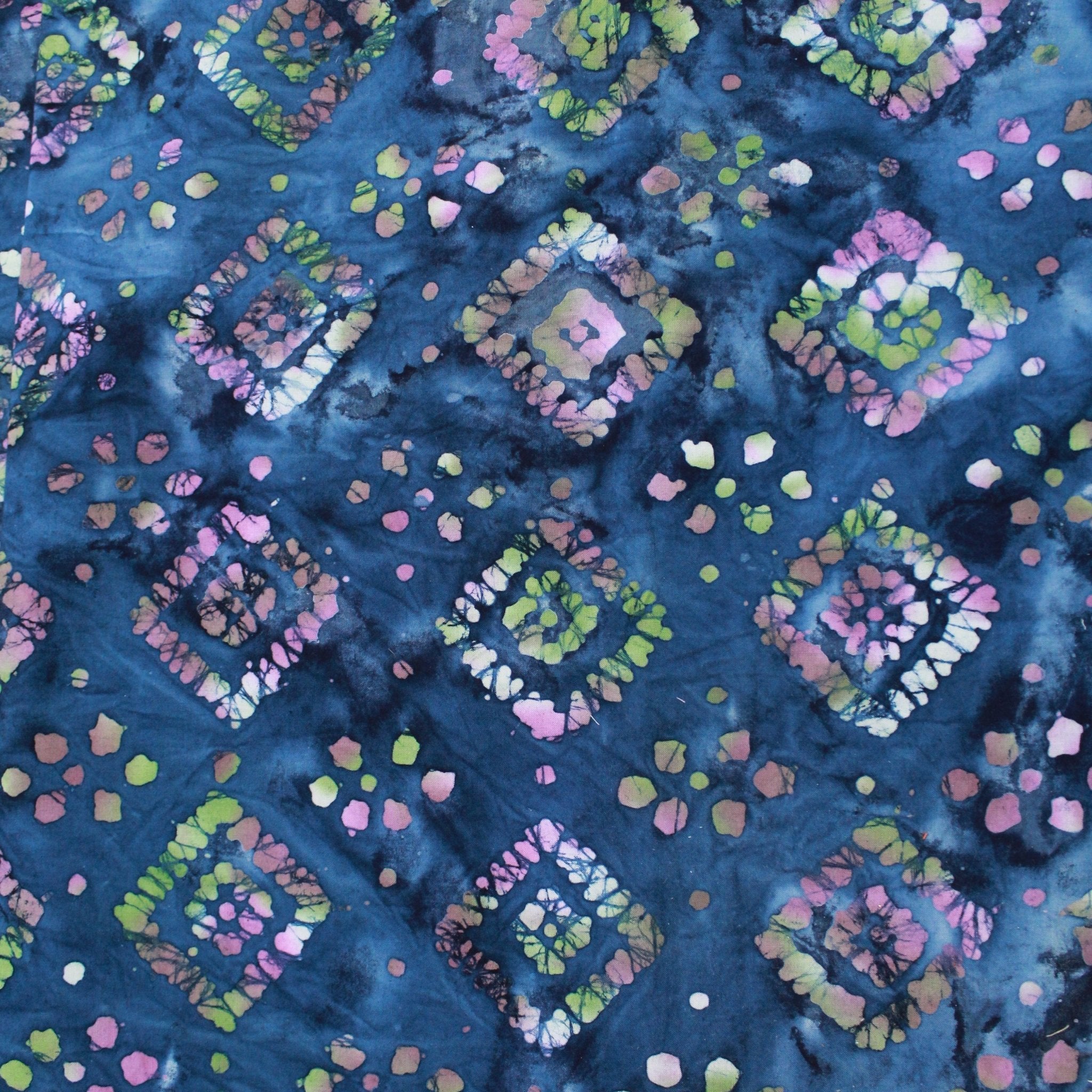 Quality 100% Cotton, Premium Batik, Diamond Splash 45" Wide Blue - Pound A Metre