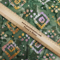 Quality 100% Cotton, Premium Batik, Diamond Splash 45" Wide Green - Pound A Metre