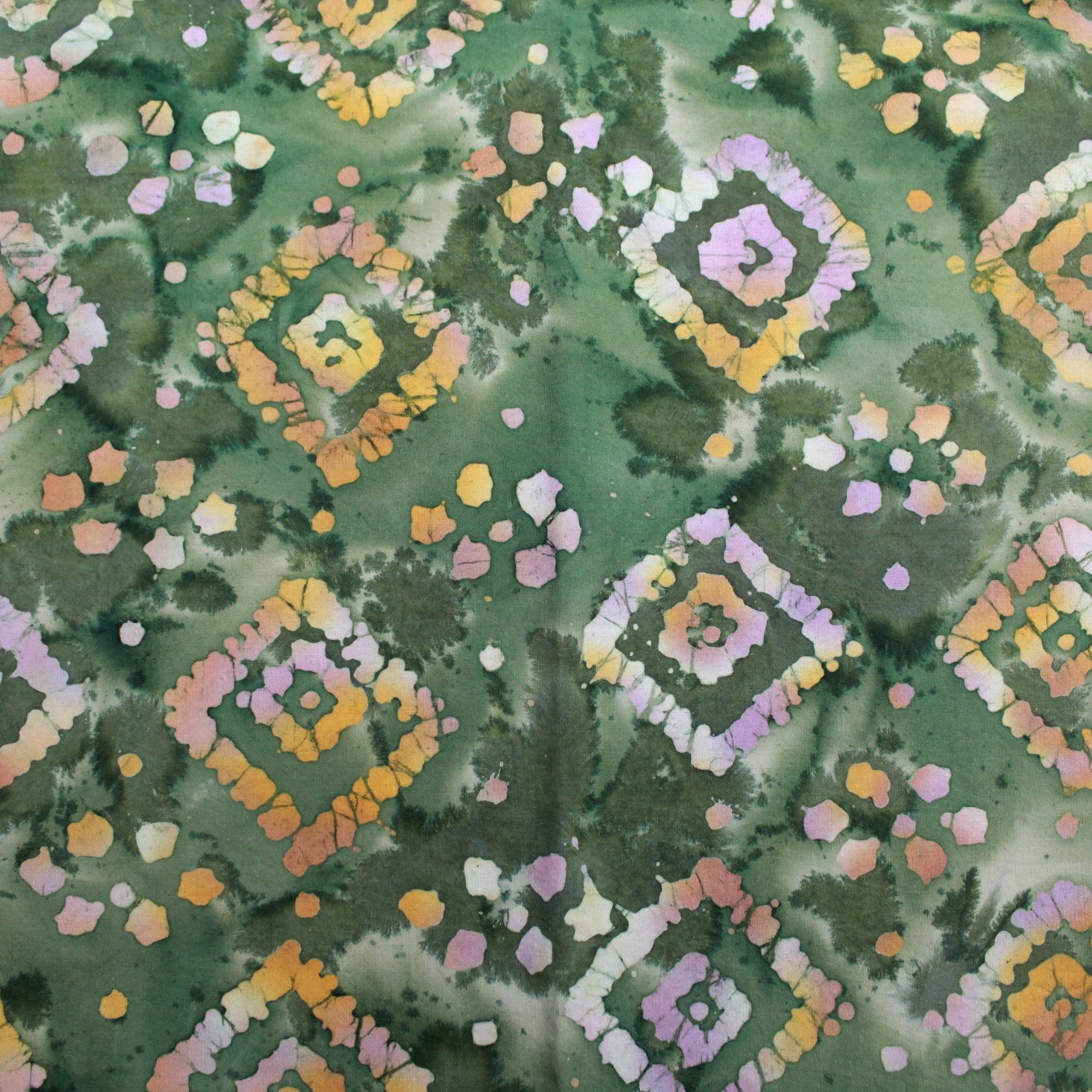 Quality 100% Cotton, Premium Batik, Diamond Splash 45" Wide Green - Pound A Metre