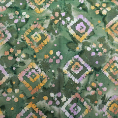 Quality 100% Cotton, Premium Batik, Diamond Splash 45" Wide Green - Pound A Metre