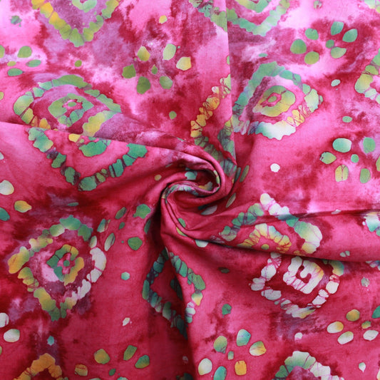 Quality 100% Cotton, Premium Batik, Diamond Splash 45" Wide Pink - Pound A Metre