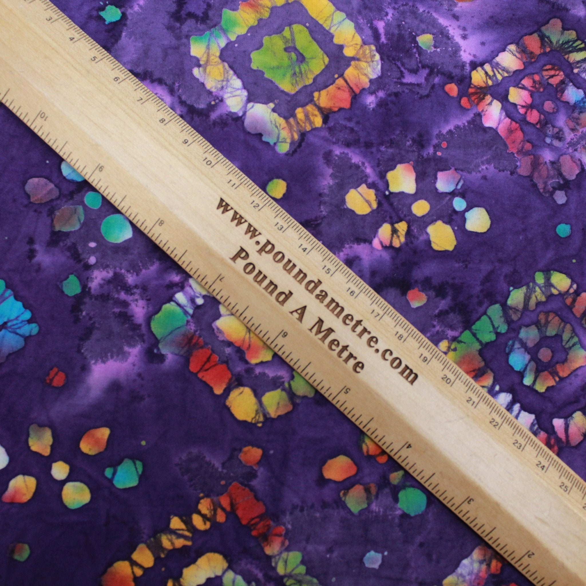 Quality 100% Cotton, Premium Batik, Diamond Splash 45" Wide Purple - Pound A Metre