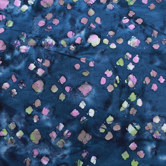 Quality 100% Cotton, Premium Batik, Diamond Spots 45" Wide Blue - Pound A Metre