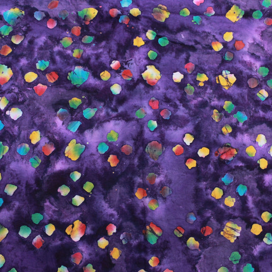 Quality 100% Cotton, Premium Batik, Diamond Spots 45" Wide Purple - Pound A Metre