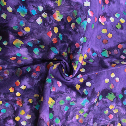 Quality 100% Cotton, Premium Batik, Diamond Spots 45" Wide Purple - Pound A Metre