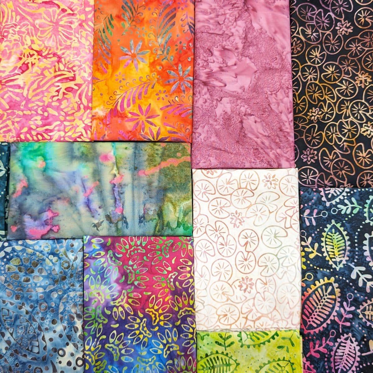 Pound A Metre Remnant Batik Fabric 100% Cotton Bundle (100g or 250g)