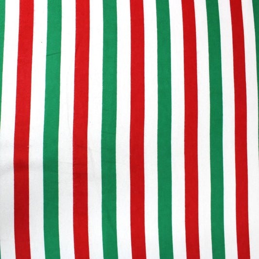 Soft Brushed Striped Cotton 45” Wide - Red & Green - Pound A Metre
