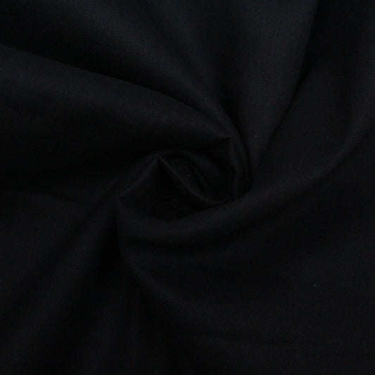 Soft Cotton Muslin - Black (Colour: 87) 44" Wide - Pound A Metre