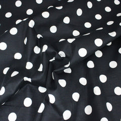Soft Polka Brushed Cotton 45” Wide - Black & White - Pound A Metre