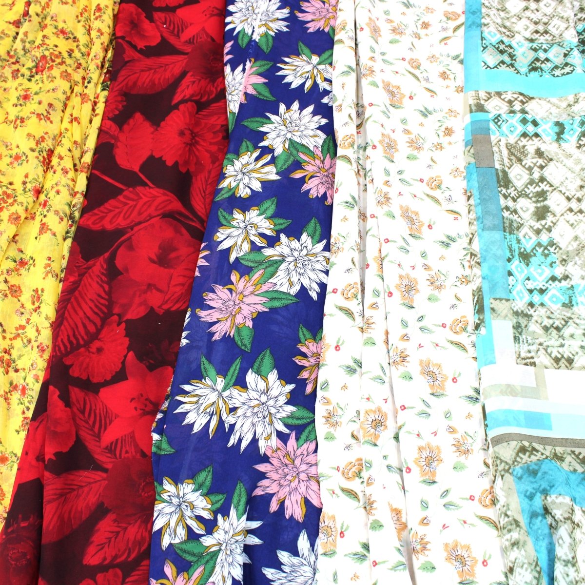 Super Printed Summer Drape Bundle 15 Metres, 5 Designs - Pound A Metre
