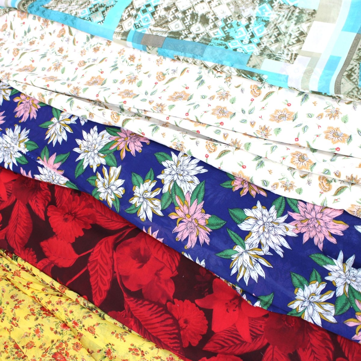 Super Printed Summer Drape Bundle 15 Metres, 5 Designs - Pound A Metre