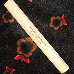 Super Soft Floral Stretch Velvet 60" Wide Amber & Red - Pound A Metre