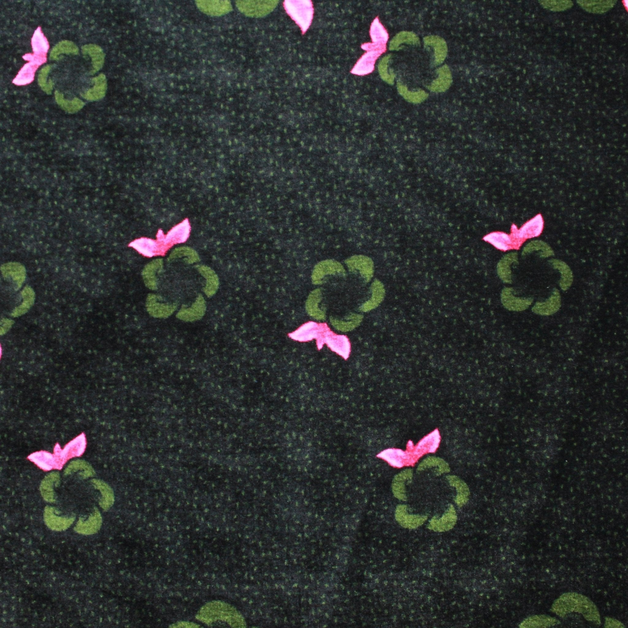 Super Soft Floral Stretch Velvet - 60" Wide Pink & Green - Pound A Metre
