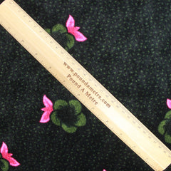 Super Soft Floral Stretch Velvet - 60" Wide Pink & Green - Pound A Metre