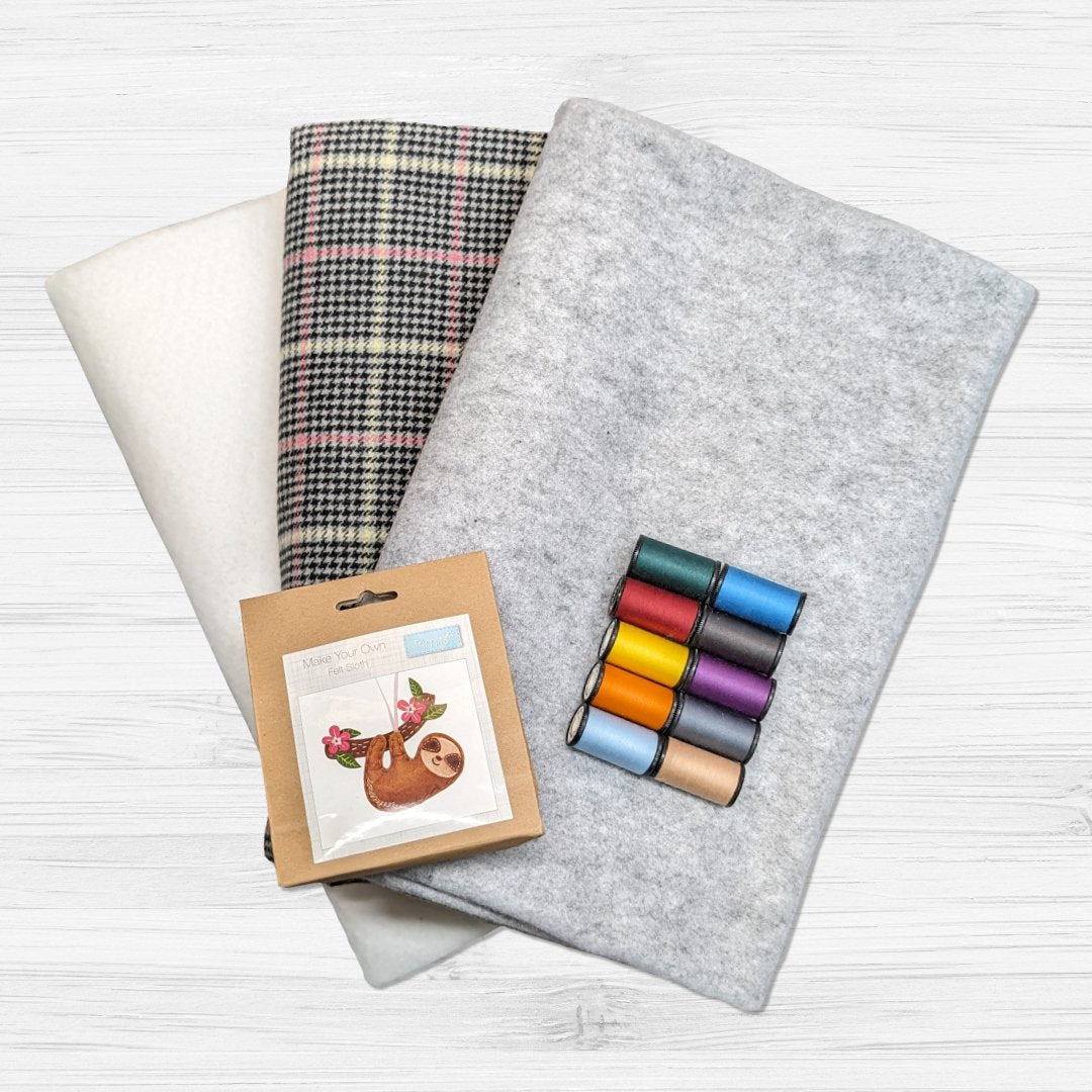 Winter Recap Fabric Bundle- Wool, Fleece, Wadding, Thread & More! - Pound A Metre